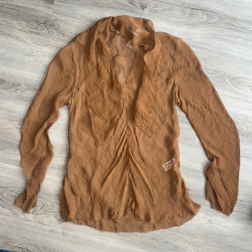 Zara Sheer Brown Blouse